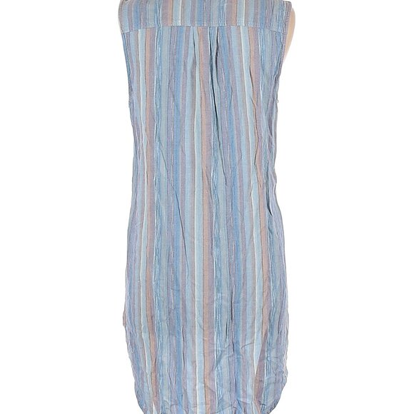 Bella Dahl Size M Casual dress/Tunic Blue striped button down collar - Picture 2 of 2